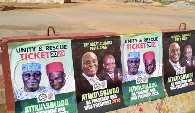 2023 Presidency: Atiku, Soludo’s campaign posters floods Abuja, generates controversy