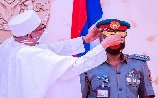 JUST IN: President Buhari decorates new COAS with the rank Lieutenant General