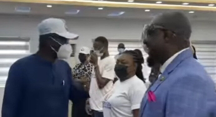 After Beating Uche Maduagwu, Watch Gov. Sanwo-Olu’s reaction when he met Jim Iyke [VIDEO]