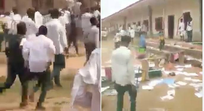 Edo Secondary School Students Riot, Attack Policemen To Avoid Exams, 45 Arrested [VIDEO]