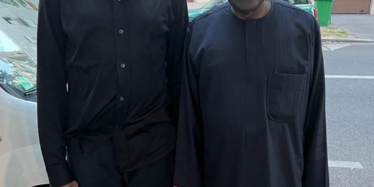 Billionaire Otedola Visits Tinubu In France, Prays He Becomes President Of Nigeria [PHOTO]