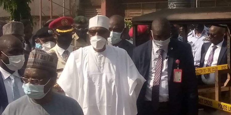 BREAKING: Buhari visits Kuje prison after attack [PHOTOS]