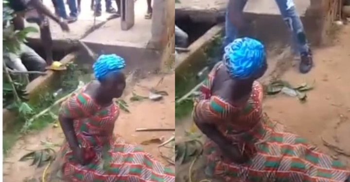 DISTURBING VIDEO: Community Members Brutally Flog Widow, Accuse Her Of Being A Witch