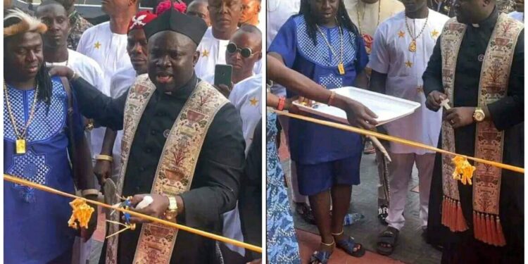 Reactions As Anglican Priest Opens New Hotel Built By Popular Native Doctor In Anambra