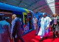 President Buhari Inaugurates Lagos Blue Rail Line, Takes Train Ride [PHOTOS]