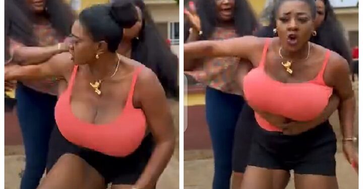 Reactions As Popular Actress Destiny Etiko Fights Dirty With Colleague Sarraphina On Set [PHOTOS+VIDEO]