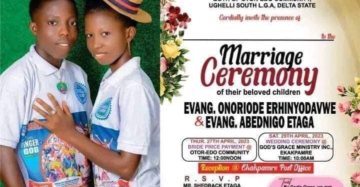 See Trending Photos Of Teenage Couple That Got Married today in Delta State