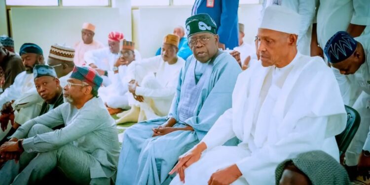 Tinubu joins Buhari for Jumaat prayers in Aso Rock [PHOTOS]