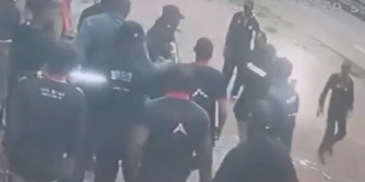 CCTV Captures Moment Edo Vigilante Group Assaulted Shop Owner In Benin [VIDEO]