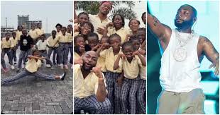 Heart-Warming Video: Davido Rocks Uniform With Popular Dancing Kids As They Dance to One Of His Smash Tracks “Feel”