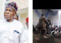 Watch Moment 87-Years-Old Former President Obasanjo Jumped Down The Stage After His Speech At An Event [VIDEO]