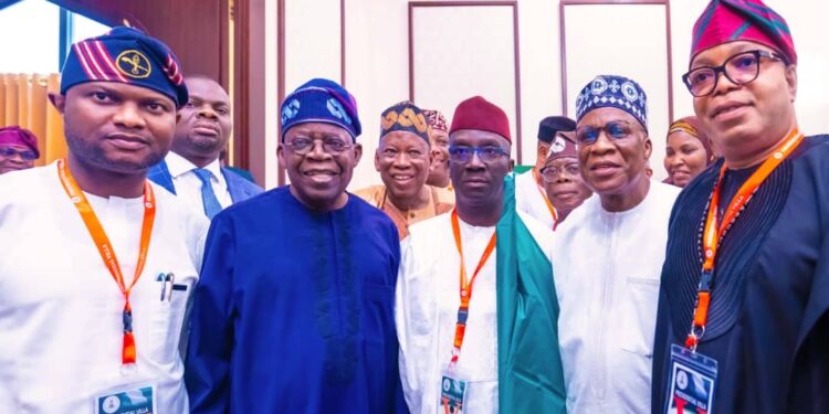 Edo 2024: President Tinubu presents APC flag to Okpebholo, Idahosa [PHOTOS]
