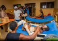 Okpebholo Clears Hospital Bills, Rescues Burn Victim Family as Pregnant Wife Delivers Baby [PHOTOS]